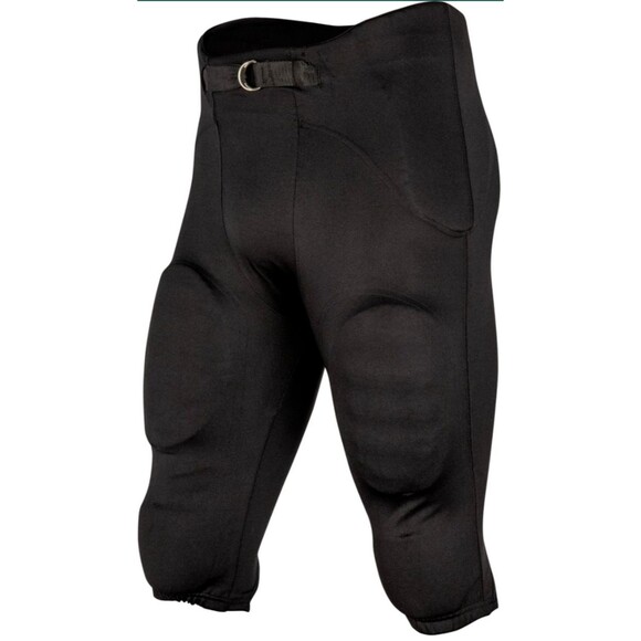 Men Integrated Football Pants Black Saftey Padded Sport Pant w/Built-In Pads XXS - Picture 1 of 4